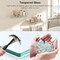 Silver Tempered Glass Floating Shelves with Stainless Steel and Towel Rod